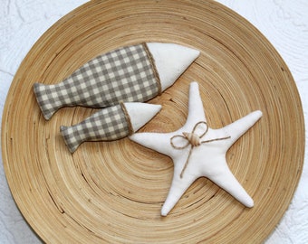 Starfish & Fish ~ Decoration Set | Maritime | Fabric Decoration | Gift Idea