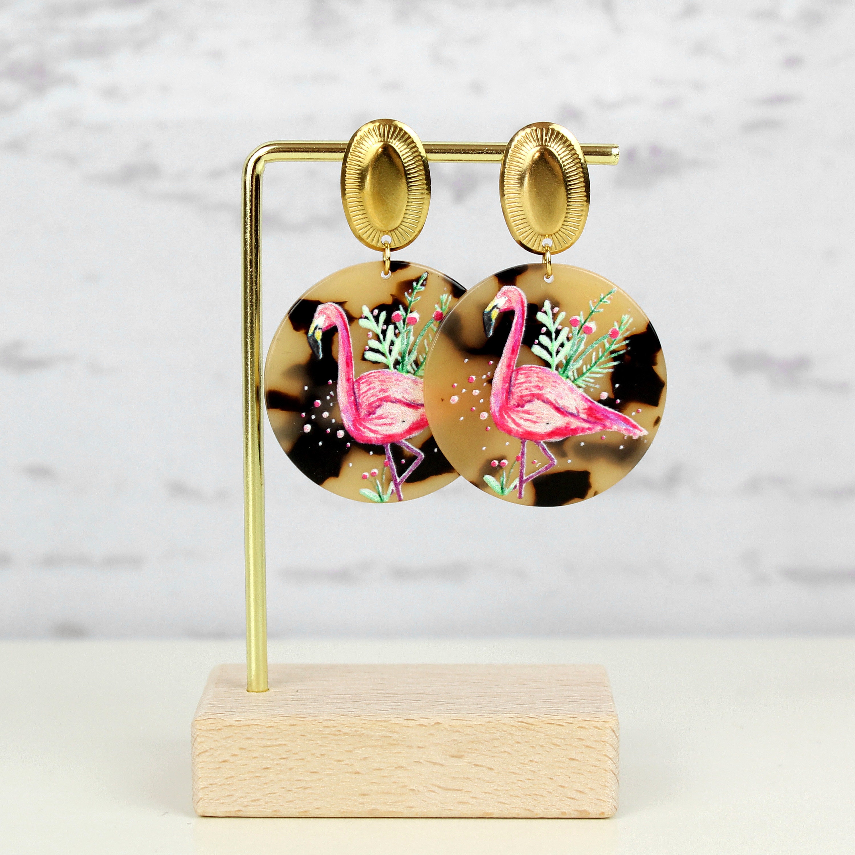 Orecchini Pendenti Donna A Forma Di Fenicottero, Con Strass Rosa, In Lega, Lunghi 8 Cm, Regalo Romantico