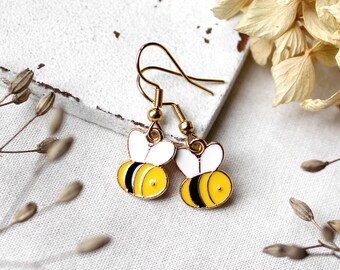 Ohrringe kleine Bienen - Ohrschmuck gold, kleine Ohrhänger