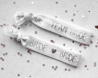 Bride oder Team Bride • Armband | Hairtie | Junggesellinnenabschied
