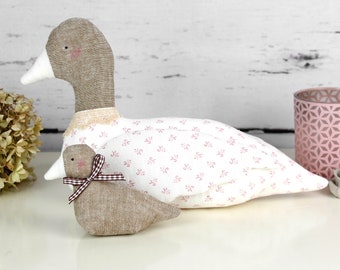 Decorative ducks made of fabric ~ set of 2 | Fabric decoration | Country style