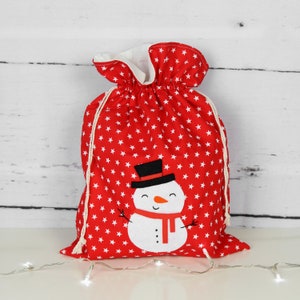 Large gift bag for Christmas with snowman ~ Santa Claus bag | Christmas bag
