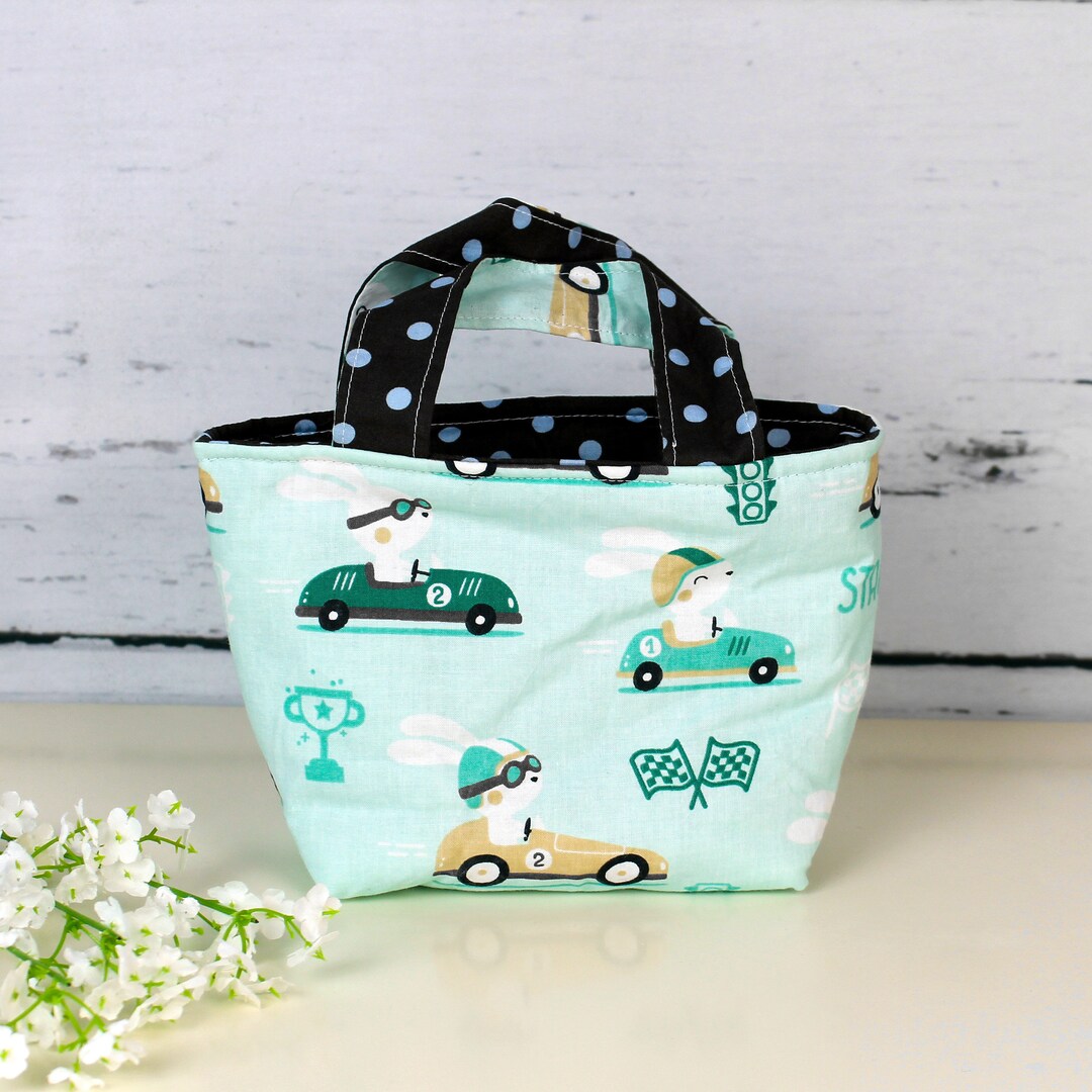 Easter Bag Bunnies in Racing Cars Easter Basket Children's Bag Easter
