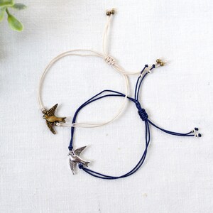 Täubchen Armband Makramee Wunschfarbe Armschmuck Geschenkidee Frau Freundin Schwester Mama Bild 2