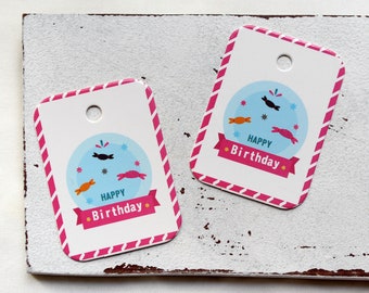 Set of 10 gift tags ~ Happy Birthday | Paper tags