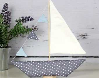 Sailboat with pennant chain ~ fabric decoration | gift idea