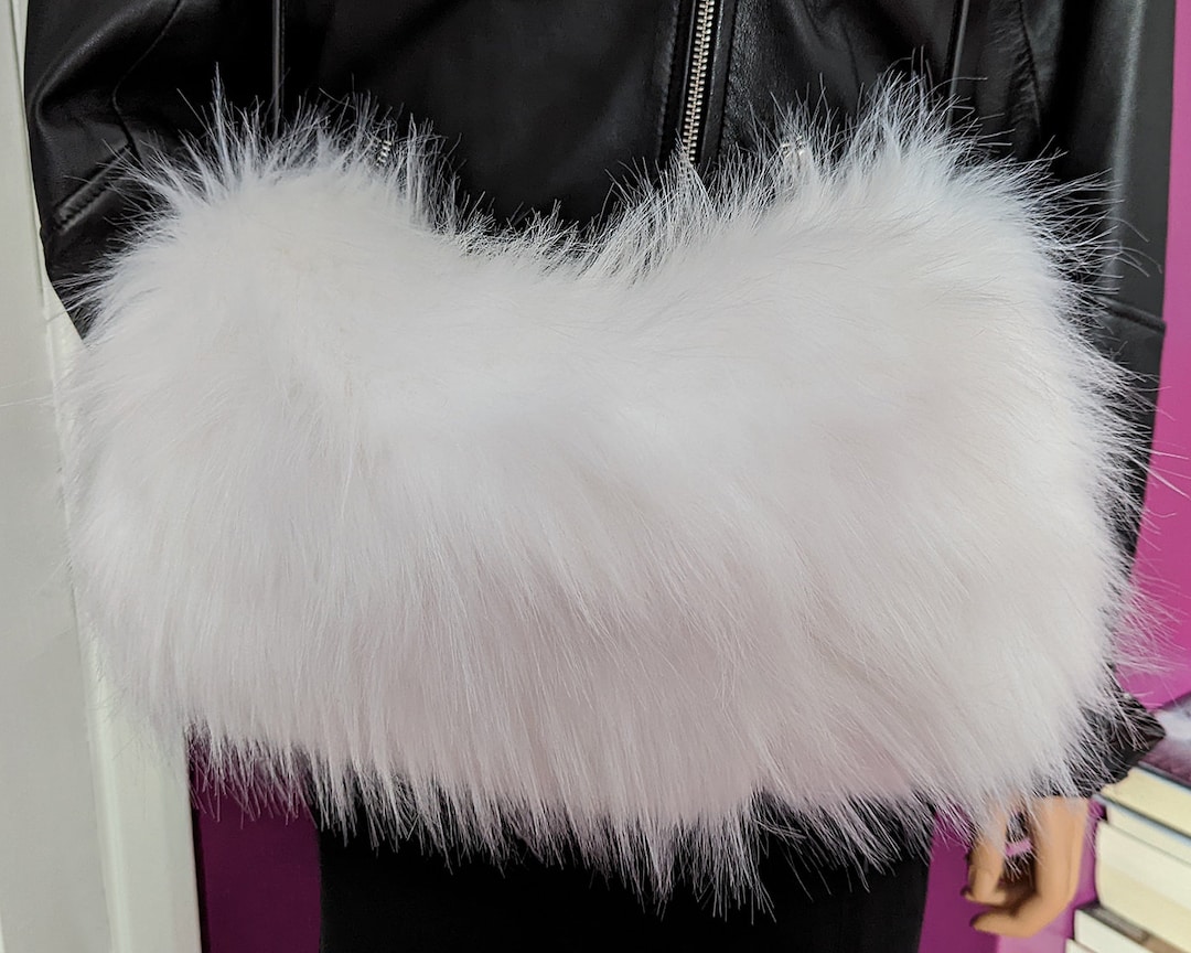 Large White Fur Muff. Hand Muff in Long Thick Pure White Faux Fur Etsy