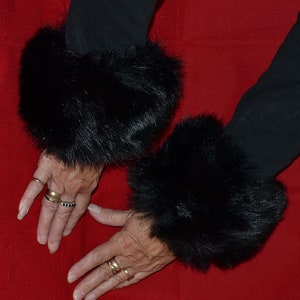 Fur Cuffs for the Wrist in Silky Soft White or Black Faux Fur