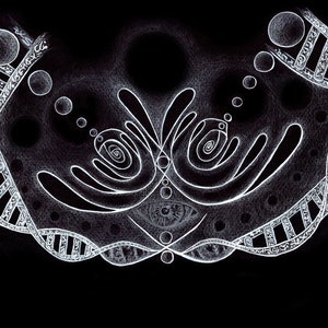 Soul Essence / DNA Activation / Third Eye Art / A4 Print Black