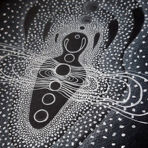 Soul Essence Chakra Art A4 Print Black / White / Silver
