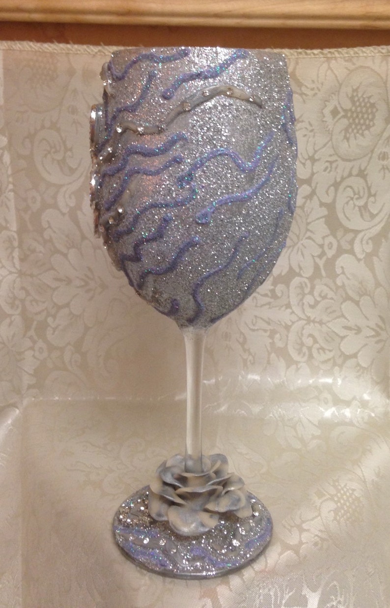 Music Lover Glitter and Polymer Clay Wine Glassmusic Lover Etsy