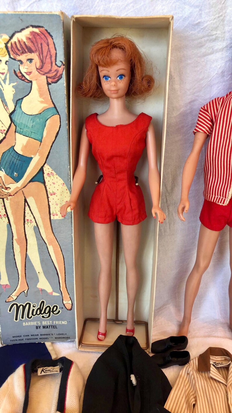 Vintage Mattel collectible 1962 Ken and Midge barbie dolls | Etsy