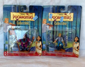 Vintage Mattel 1994 Disney's Pocahontas figures set of two characters including John Smith and John Ratcliffe~Mattel Pocahontas figurines