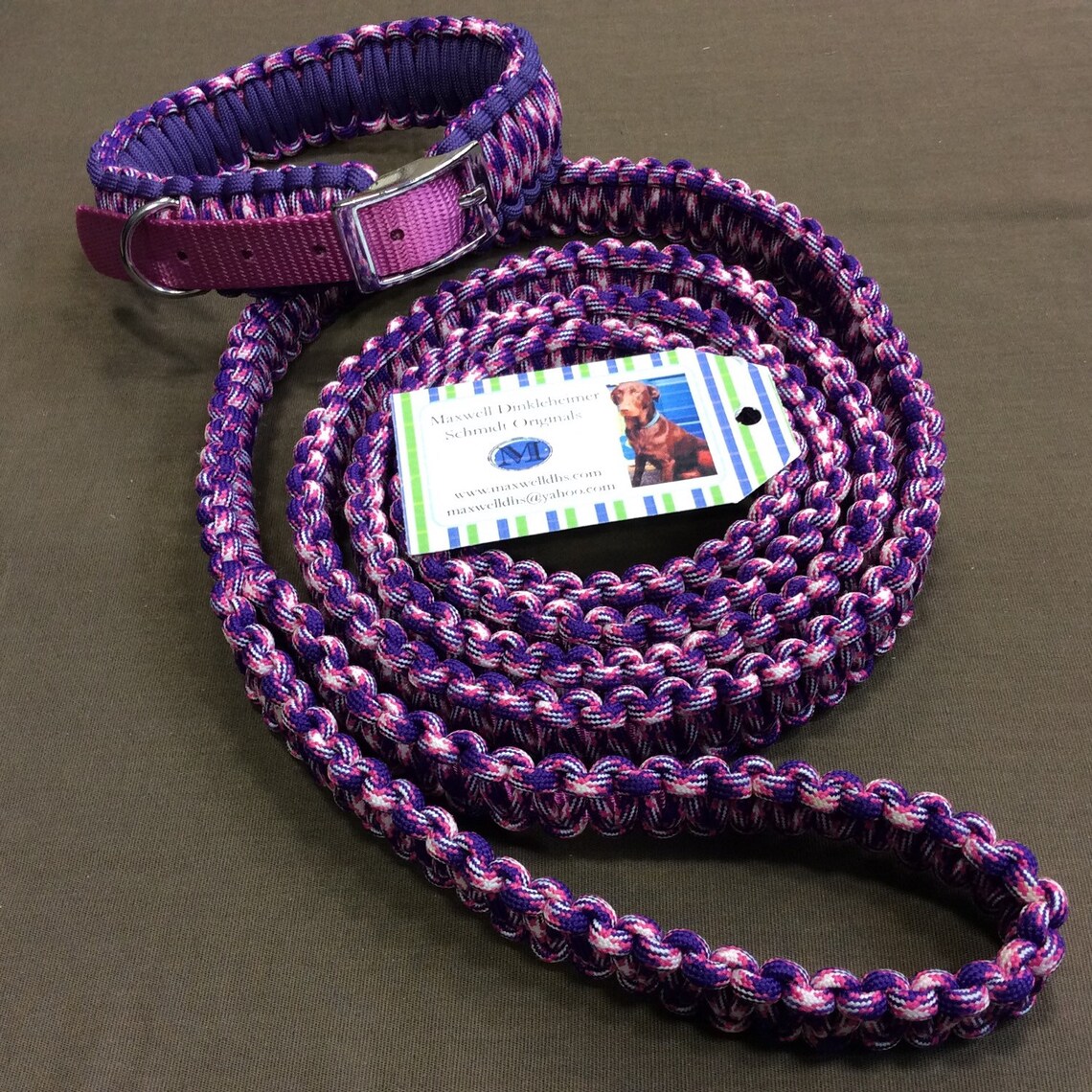 Paracord Dog Leash Purplelicious Etsy