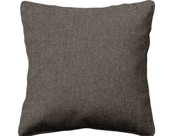 Outdoor grey Charcoal pillowcases made with Sunbrella Blend Coal fabric - By Renaissance Cushions