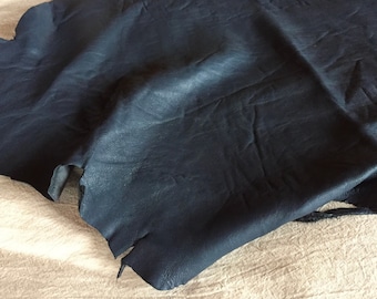 Blue Lambskin Leather