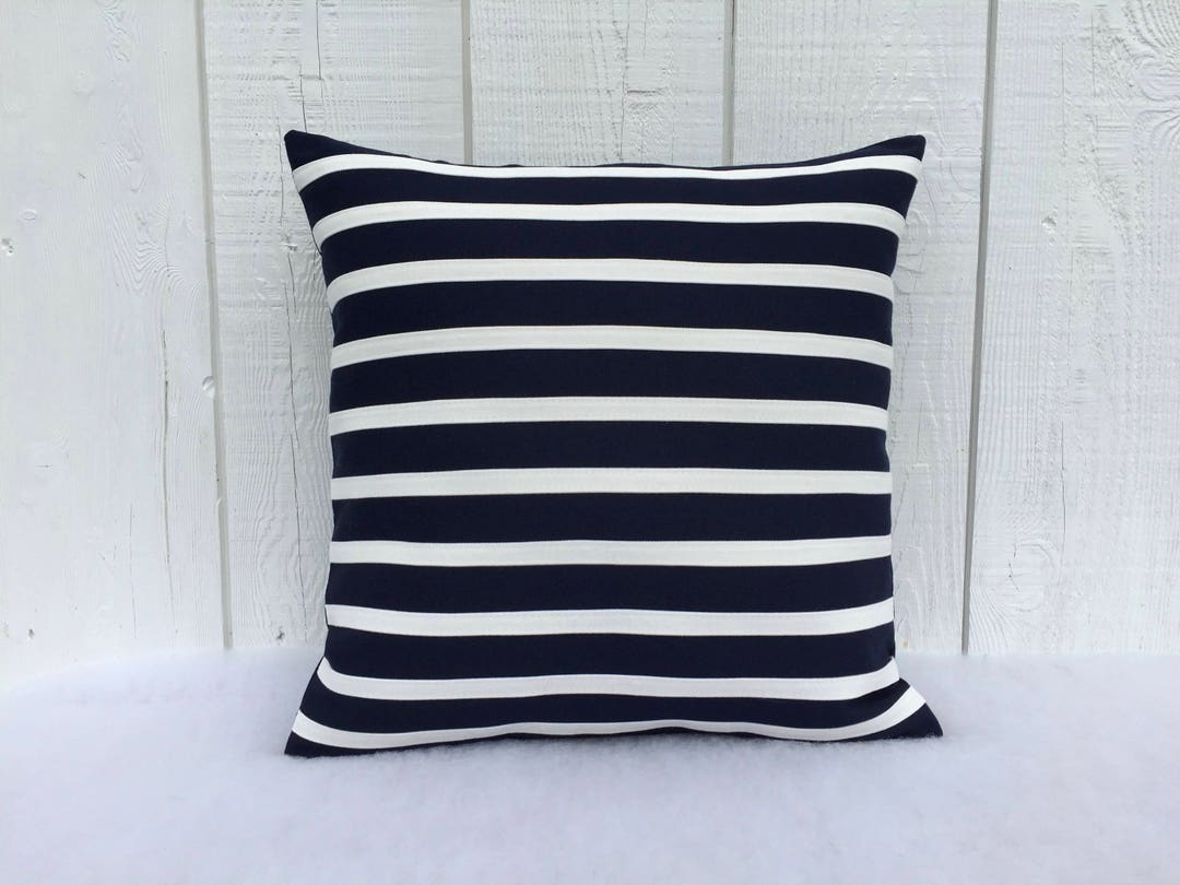 Outdoor Navy Blue Striped Pillows Sunbrella Pillows for Boat - Etsy