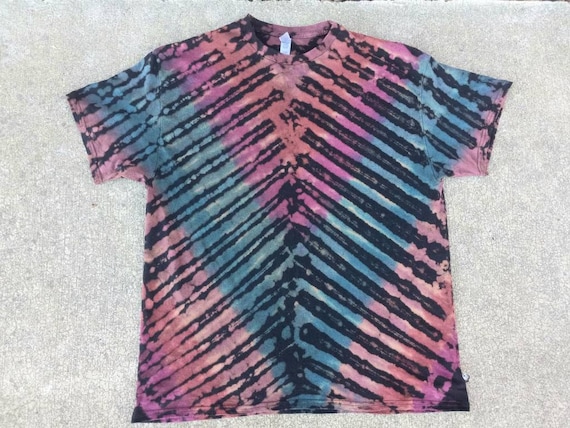 【関税・送料込】(3colors) Diagonal contrast tie-dye t-shirts oversized-tie-dye-t-shirt-