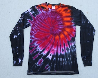 Hand-Dyed Galaxy Tie Dye Shirt: Long Sleeve Cotton Tee