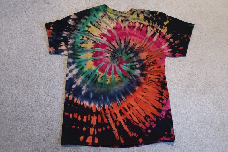 reverse tie dye black shirt