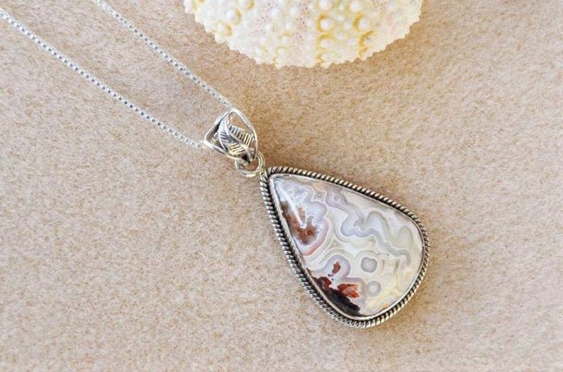 Crazy lace agate necklace sterling jewelry christmas gift image 0