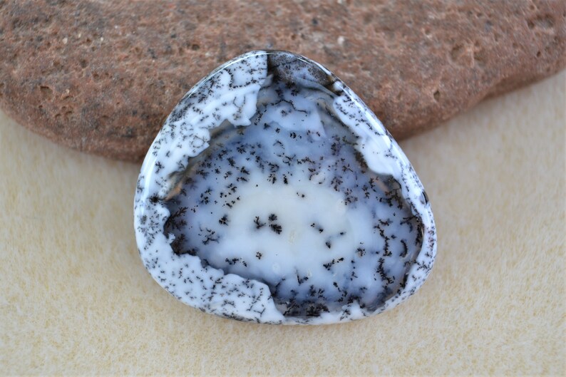 Dendritic agate gemstone cabochon pendant stone diy image 0