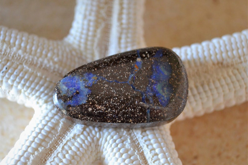 Boulder opal blue stone diy pendant jewelry supplies image 0