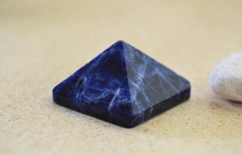 Sodalite pyramid healing crystals meditation stocking image 0