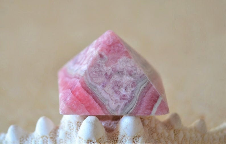 Rhodochrosite stone pyramid healing crystals meditation image 0