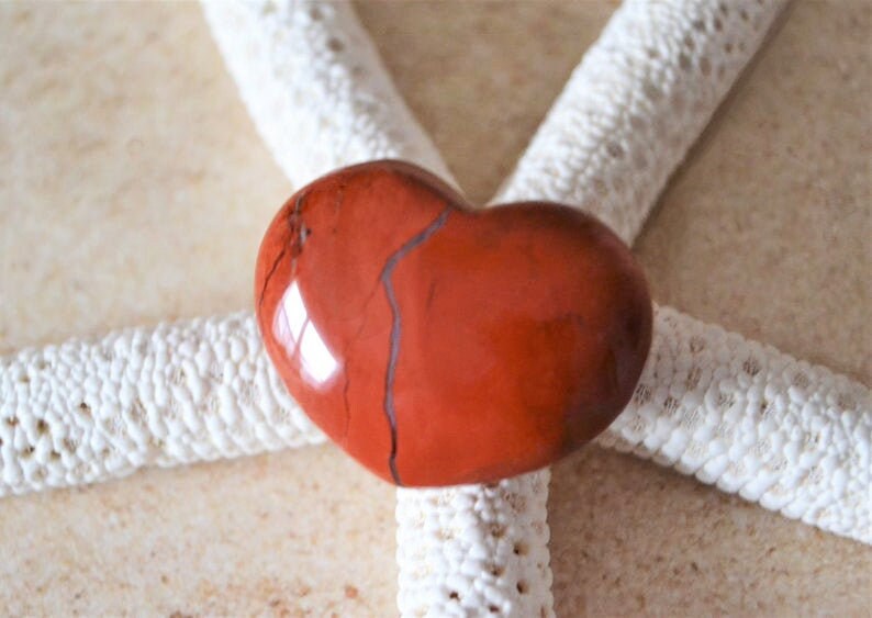 Red jasper heart stones for jewelry valentine gifts diy image 0