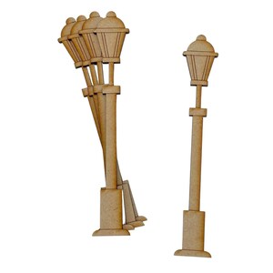 5 Pack MDF Wooden Fairy Door Accessories Fairy Garden Fairy Lamppost Trad