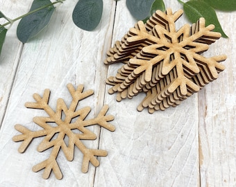 Christmas MDF Embellishments Craft Shape, Wood Blank DIY Decoration Christmas Snowflake