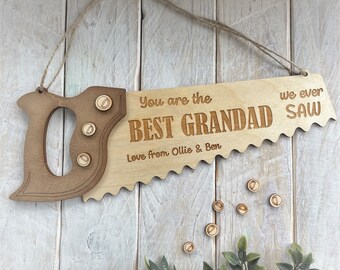 Personalised Fathers Day Gift Christmas Gift for Grandad - You are the BEST GRANDA I ever SAW Plaque Sign