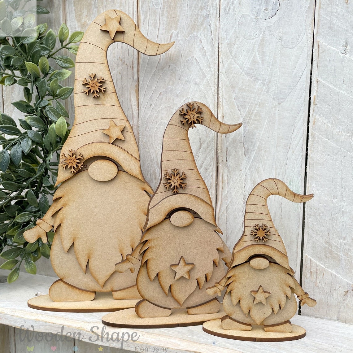 MDF Laser Cut Freestanding 25cm Nordic Gnome Christmas Gonk Etsy