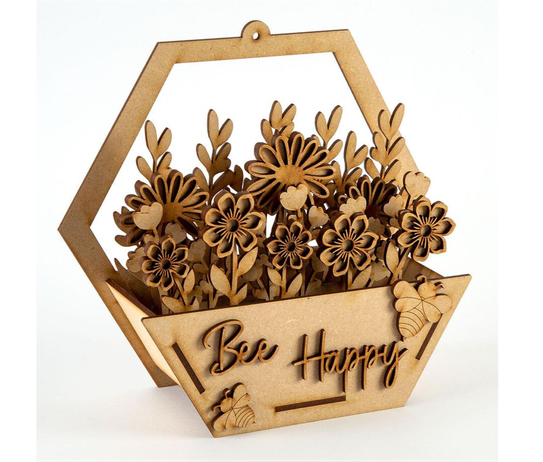 DIY MDF Flower Pot Make Your Own Flower Pot Laser Cut Wooden Flowers