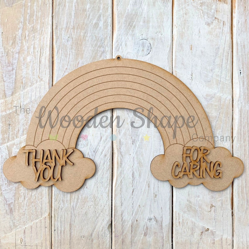 Mdf Laser Cut Craft KIT DIY Wooden Craft Kit Creative Craft Pack Wooden Rainbow R7 with wording