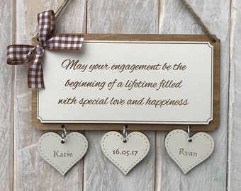 Engraved Personalised Engagement Gift Plaque - May Your Engagement