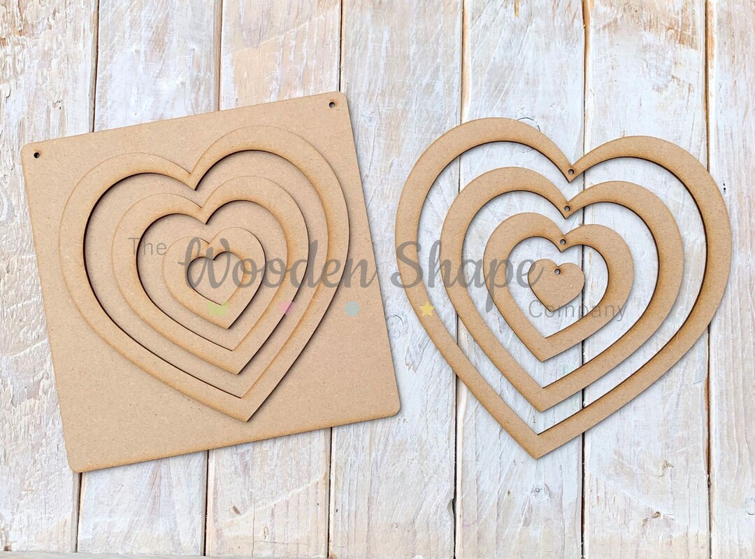 Mdf Laser Cut Craft KIT DIY Wooden Craft Kit Creative Craft Pack Wooden Rainbow Hearts