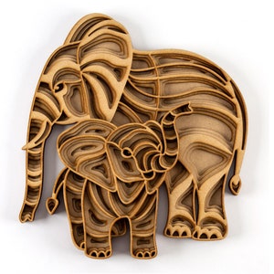 MDF Wooden Laser Cut Mandala Craft Kit | | DIY Wooden Kit | Layered Mandala Elephant Craft Kit