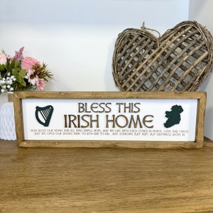 Bless This Irish Home Sign | Gift from Ireland | Irish Family Home Plaque |