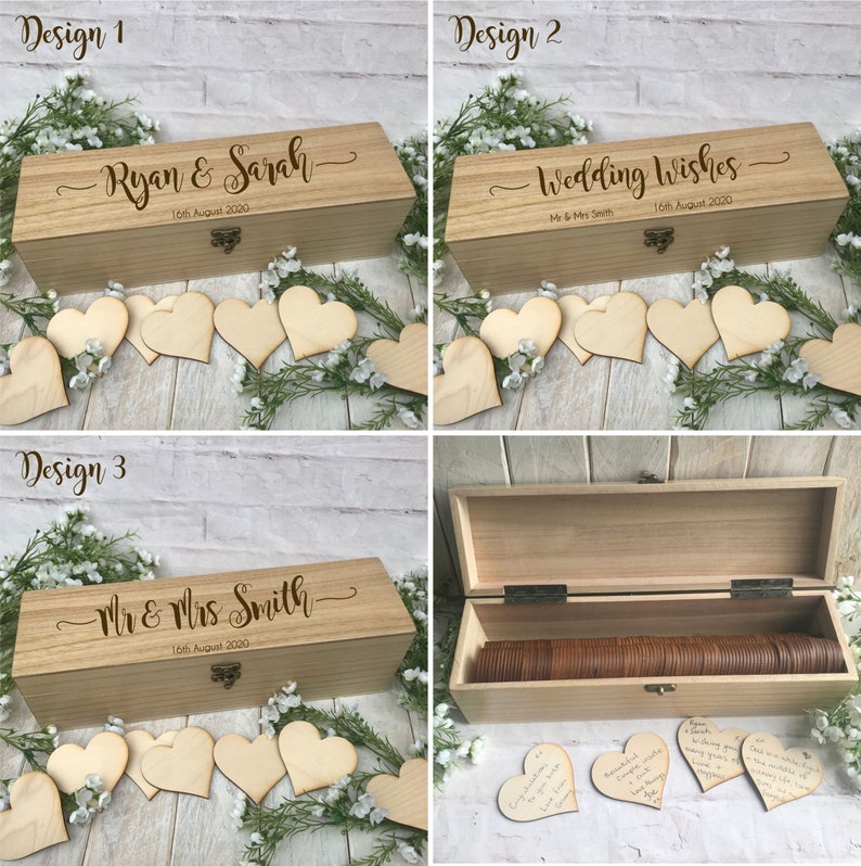 Wooden Rustic Wedding Wish Box Guest Book Alternative Drop in Etsy