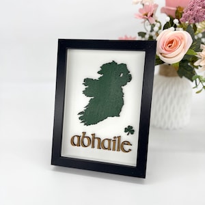 Abhaile Irish Geschenkrahmen, Abhaile Irland Haus, Karte von Irland, Geschenk aus Irland, irisches Hauptgeschenk