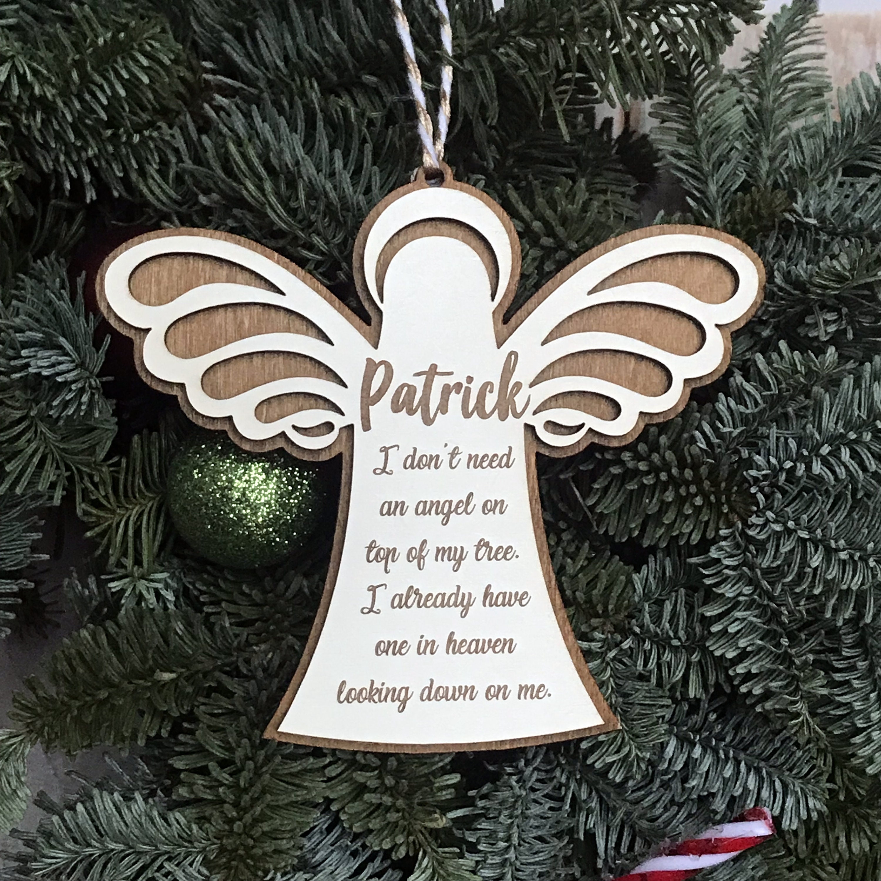 Engraved Remembrance Angel 'MUM' Memory Bauble Christmas Tree Decoration 
