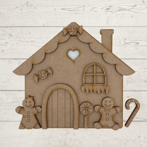 Laser Cut MDF Wooden Ginger Bread House Christmas Craft Kit