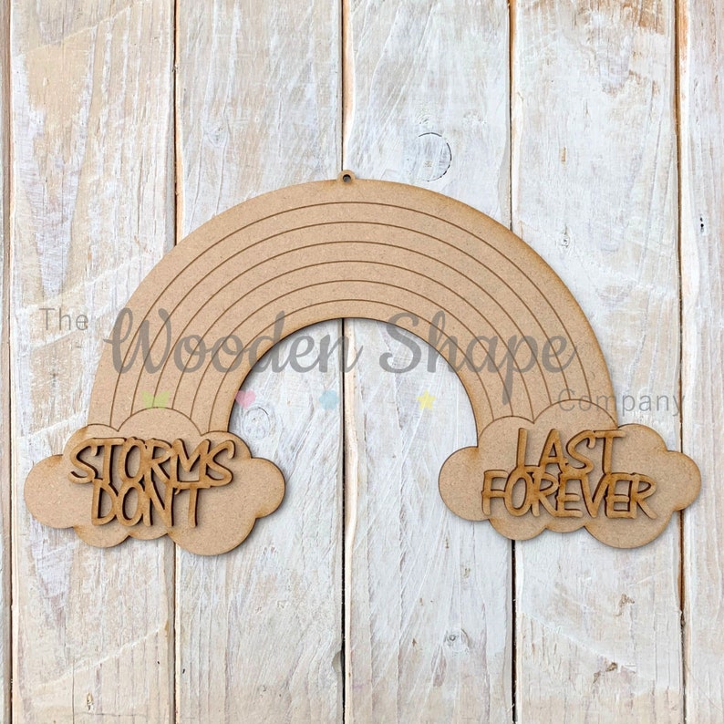 Mdf Laser Cut Craft KIT DIY Wooden Craft Kit Creative Craft Pack Wooden Rainbow R7 with wording
