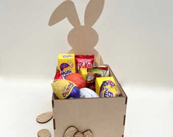 MDF Fillable Easter Treat Box Craft Kit Easter Egg Hamper DIY Easter Kids Craft Kit
