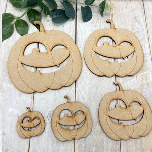 Halloween MDF Embellishments Craft Shape, Wood Blank DIY Decoration Halloween Pumpkin Face