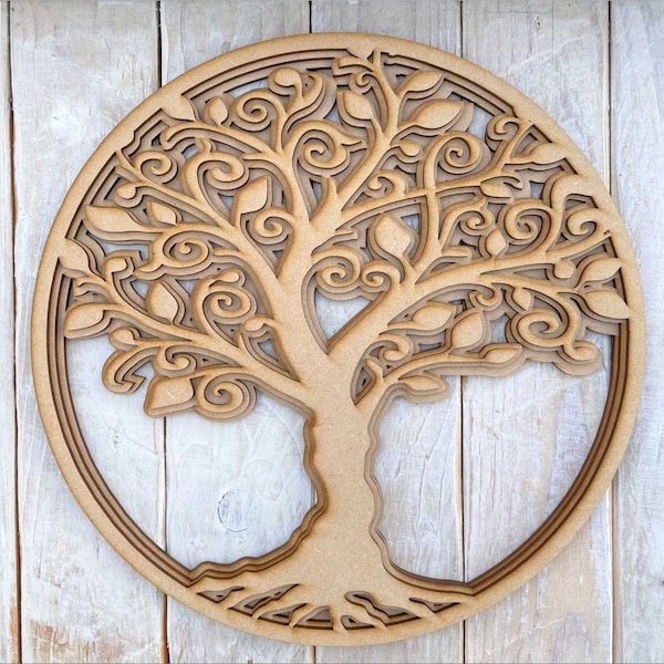 MDF Laser cut Multi Layer Family Tree Sign Design your own family tree Circle Tree