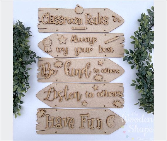Blank Craft Kit Laser Cut Wooden MDF Direction Sign Theme Room | Etsy