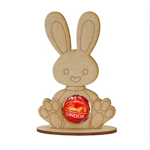 MDF Easter Lindt Chocolate Holder Wood Craft Blank Shape Lindt Chocolate Decoration Bunny Stand
